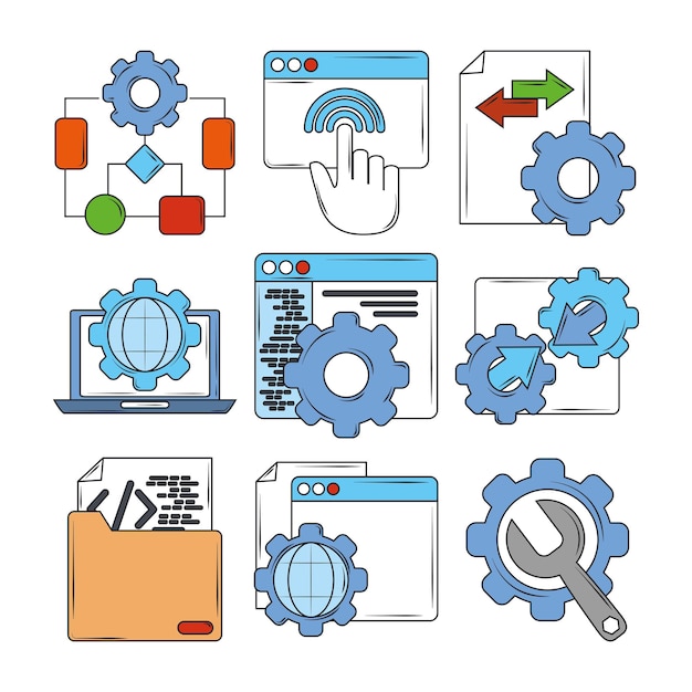 web development vector icons