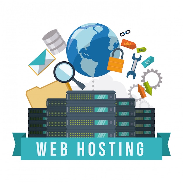 Download Web hosting design. Vector | Premium Download