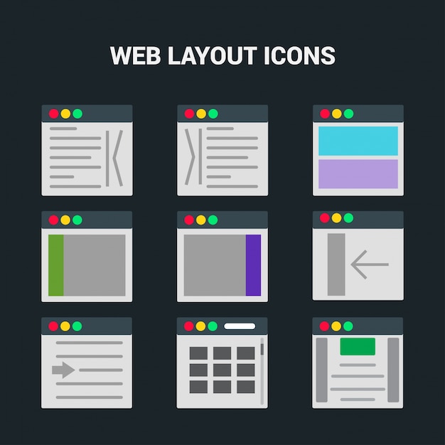 Free Vector Web Layout Computer Screen Icons