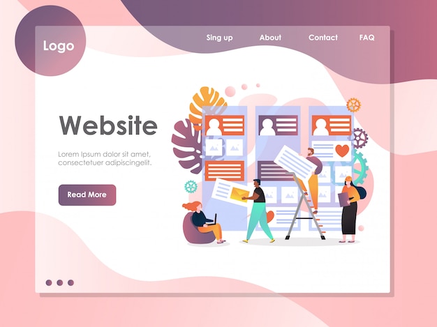 Premium Vector | Web services vector website landing page