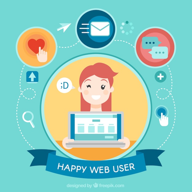 Download Premium Vector | Web user with a big smile