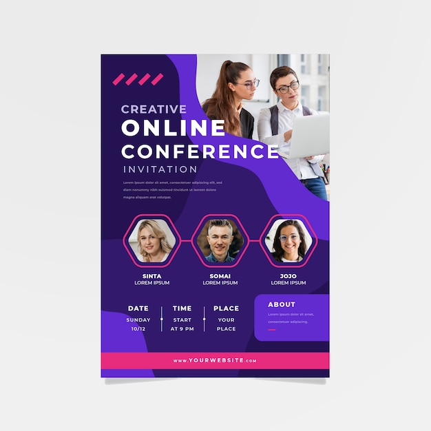 Free Vector Webinar banner invitation template