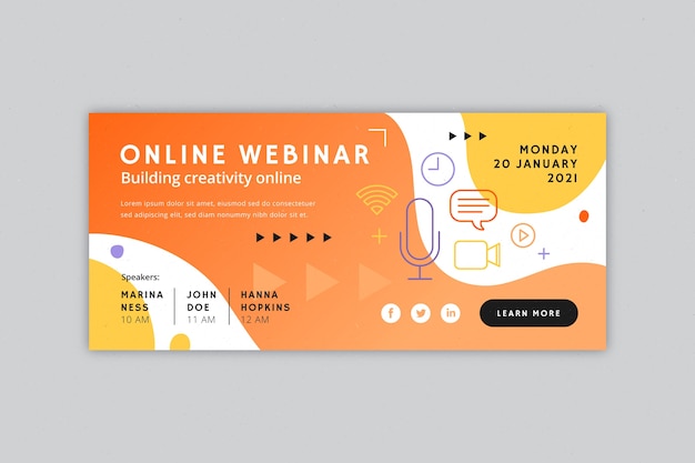 Free Vector | Webinar Banner Invitation Template