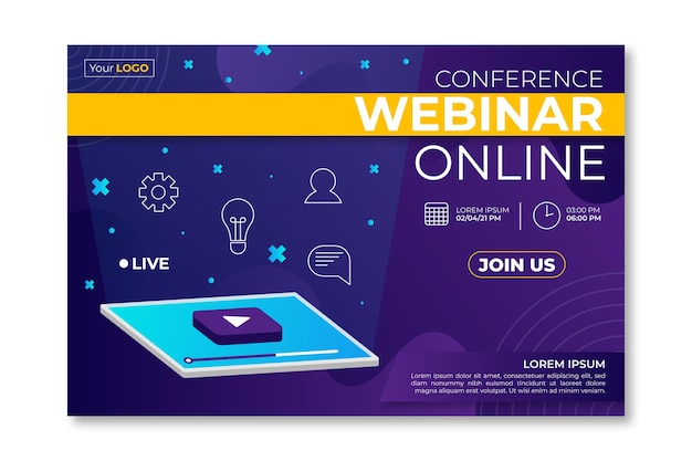 Premium Vector | Webinar banner template