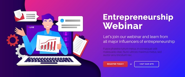 Premium Vector | Webinar banner template
