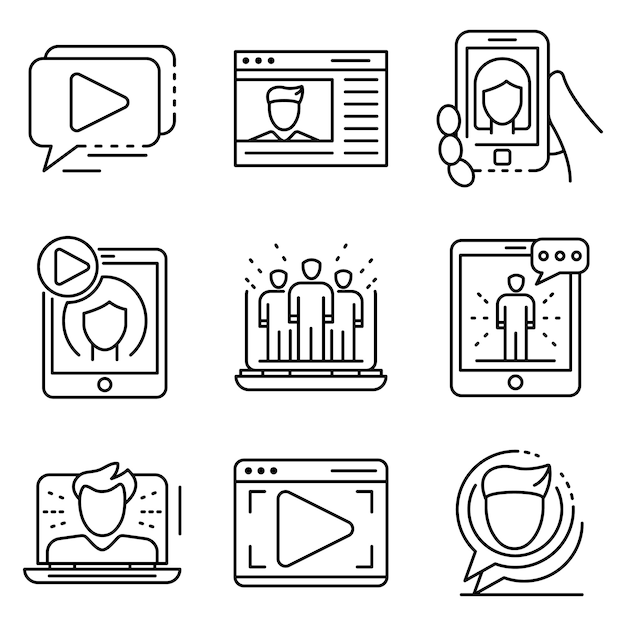 Download Free Webinar Icon Set Outline Set Of Webinar Vector Icons Premium Vector Use our free logo maker to create a logo and build your brand. Put your logo on business cards, promotional products, or your website for brand visibility.