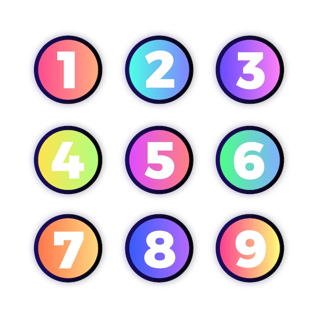 Free Vector | Website buttons with numbers