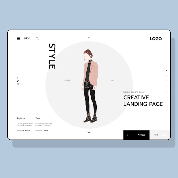 Premium Vector Website E Commerces Woman Style Shopping Landing Page