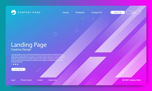 Premium Vector | Website landing page gradient color background