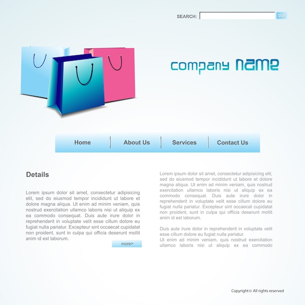 Website layout in sale theme