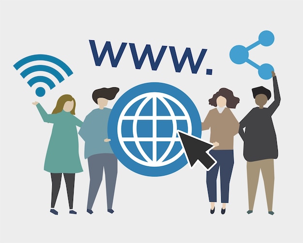 Animated illustration of world wide web links