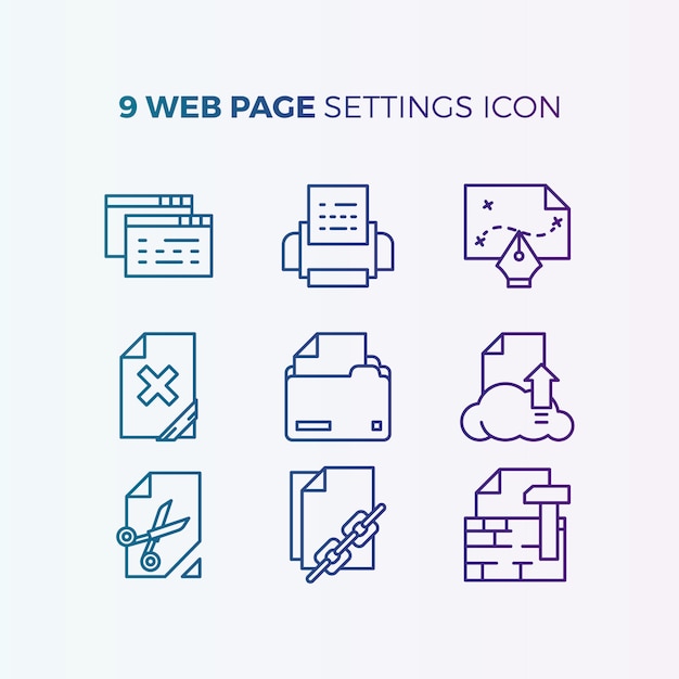Website settings icon collection