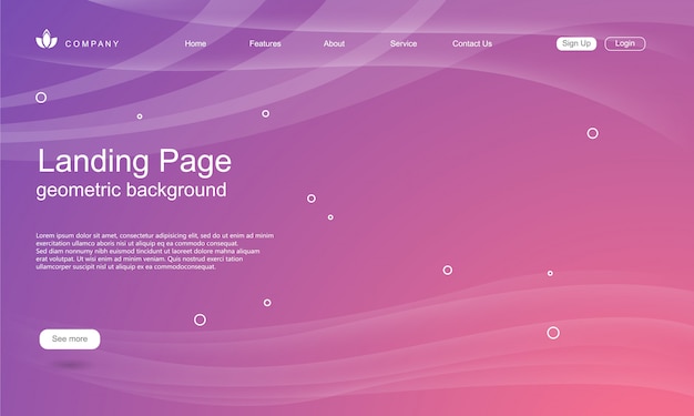 Website template with geometric shape background Premium Vector