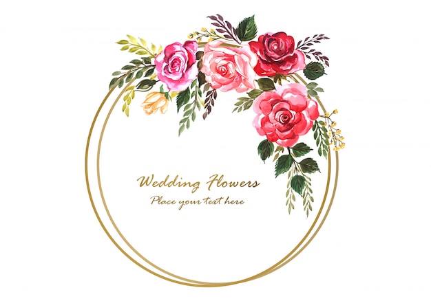 Wedding anniversary decorative floral frame for greeting card | Free Vector