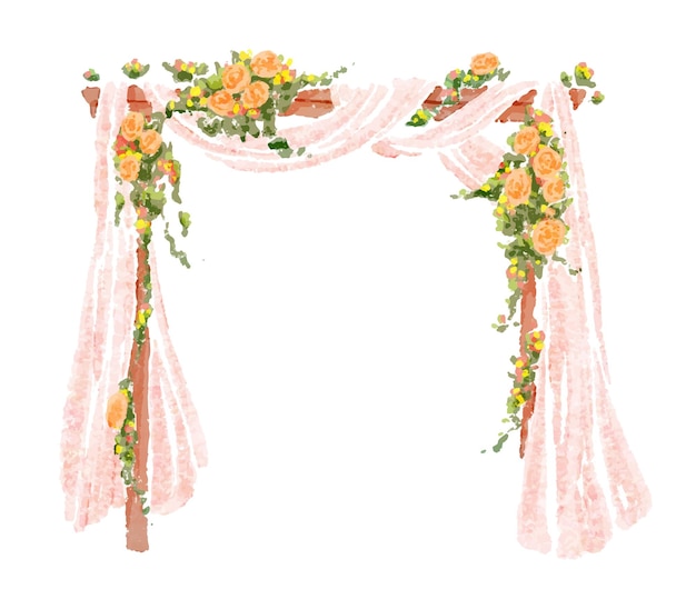 Premium Vector | Wedding arch with flowers illustration