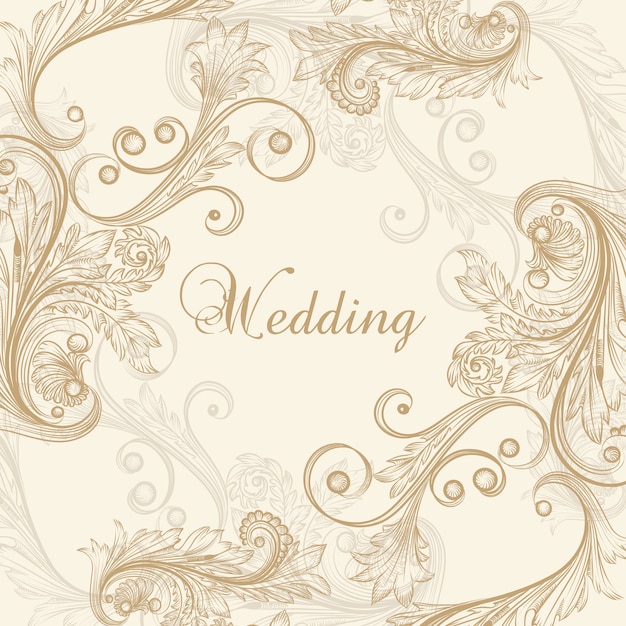 Premium Vector | Wedding background with hand drawn floral ornaments