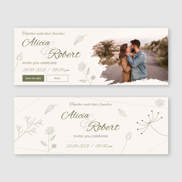 Premium Vector | Wedding banner design template