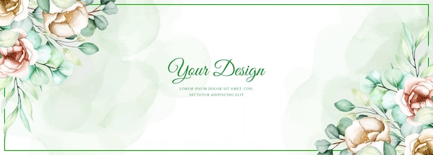 Free Vector Wedding Banner Template With Eucalyptus Leaves Set