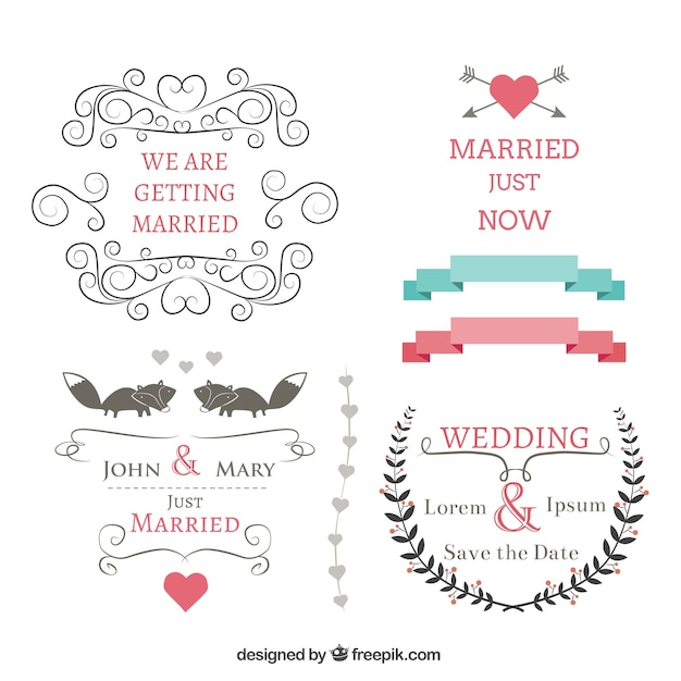 Download Wedding banners set | Free Vector