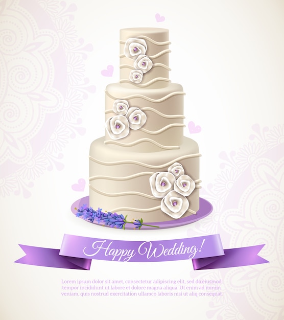 Download Free Vector | Wedding cake illustration