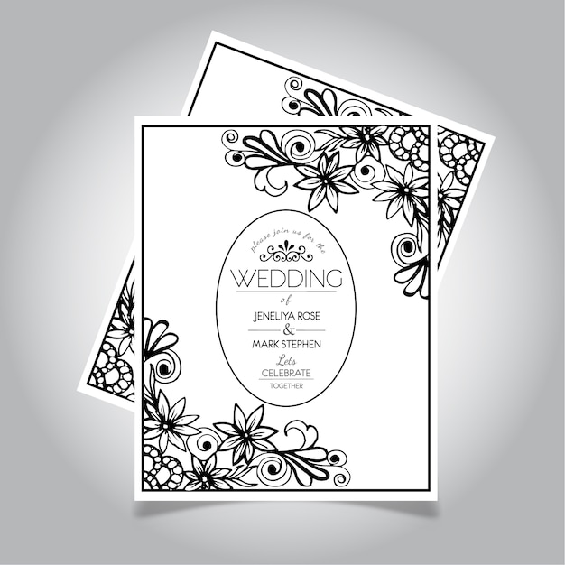 free download vector wedding card design template