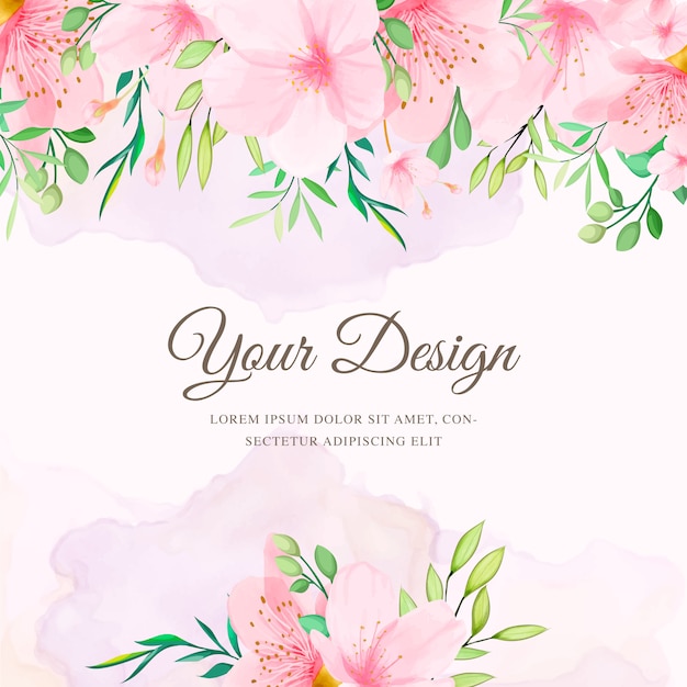 Premium Vector | Wedding card template with beautiful floral wreath