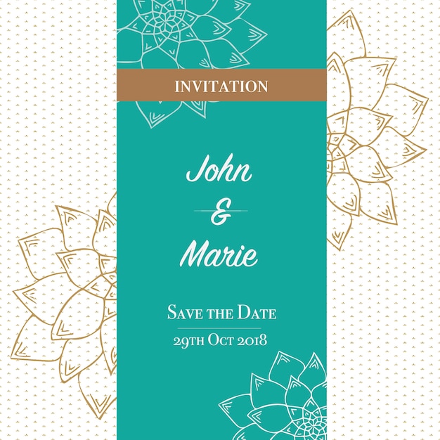 Free Vector Wedding card template Free Vector Wedding card template