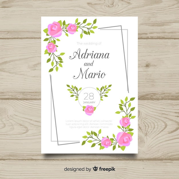 Download Free Vector | Wedding card template