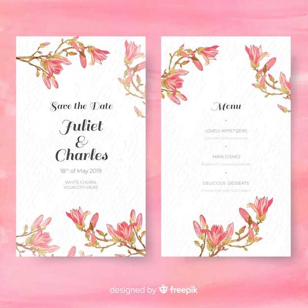 Download Wedding card template | Free Vector