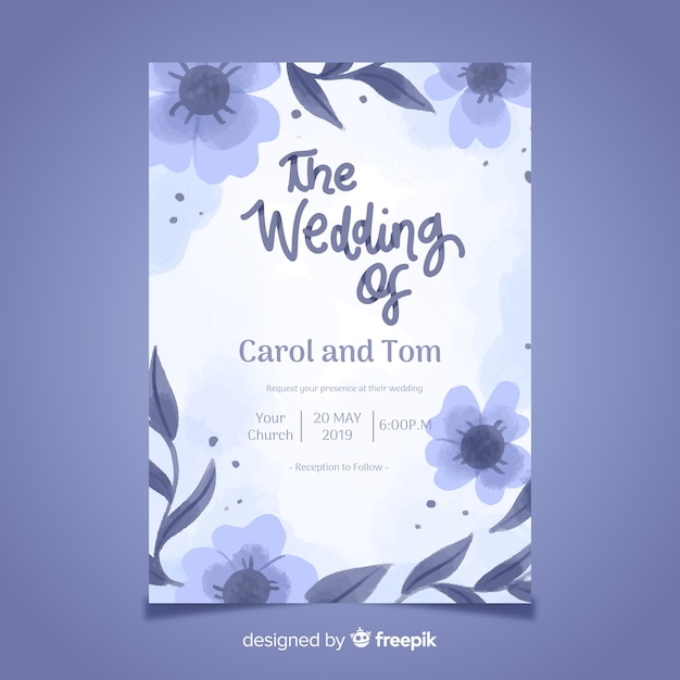 Download Free Vector | Wedding card template