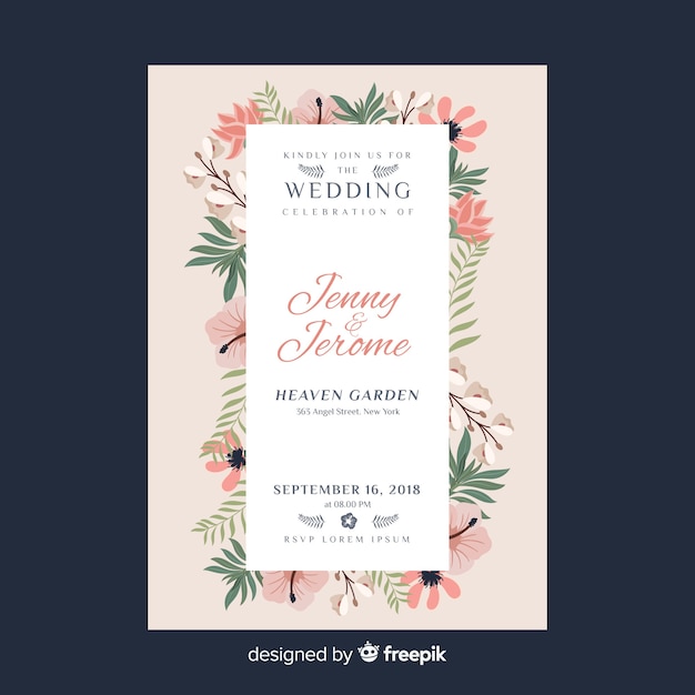 Free Vector Wedding card template Free Vector Wedding card template