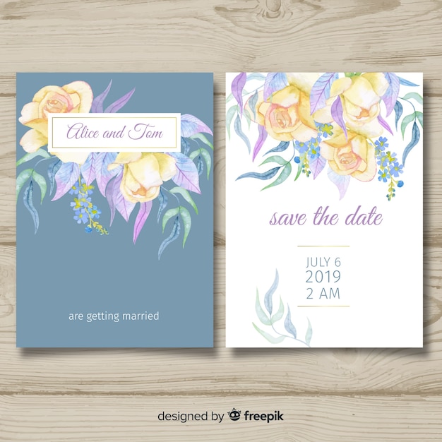 Download Free Vector | Wedding card template