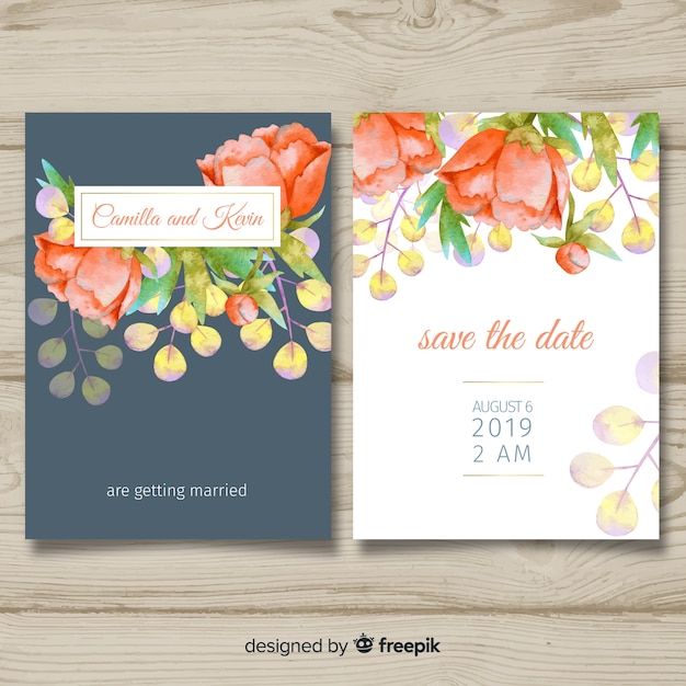 Wedding card template | Free Vector