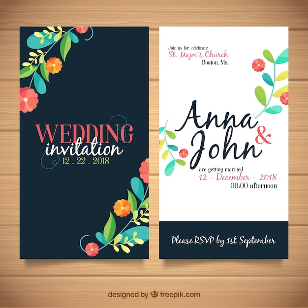 free download vector wedding card design template