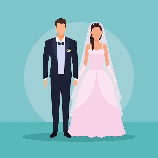 Premium Vector | Wedding couple holding hands