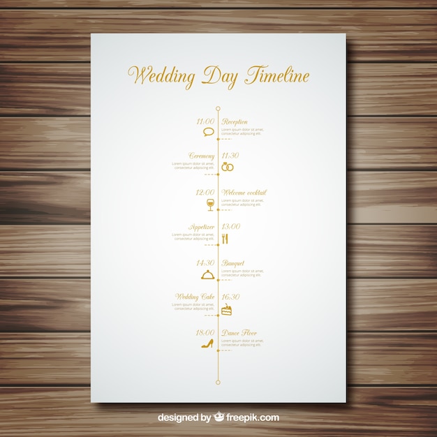 Wedding day timeline Vector | Free Download