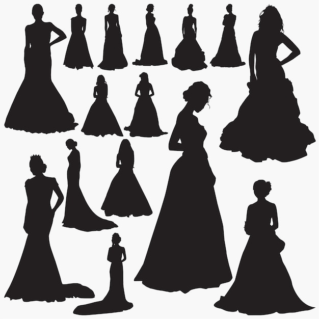 Free Free 299 Silhouette Wedding Dress Svg SVG PNG EPS DXF File