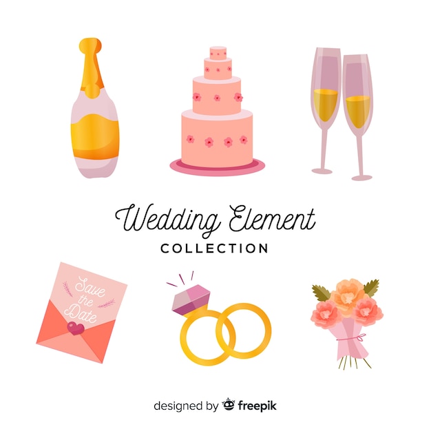 Wedding element collection Vector | Free Download