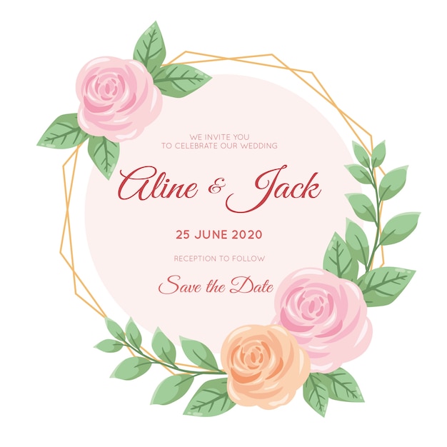 Download Wedding floral frame | Free Vector