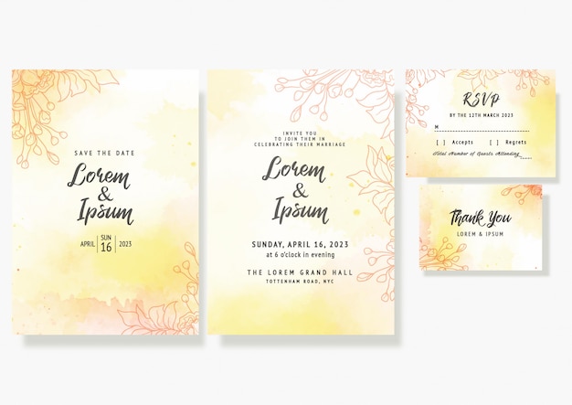 Download Wedding floral invitation card save the date rsvp design ...