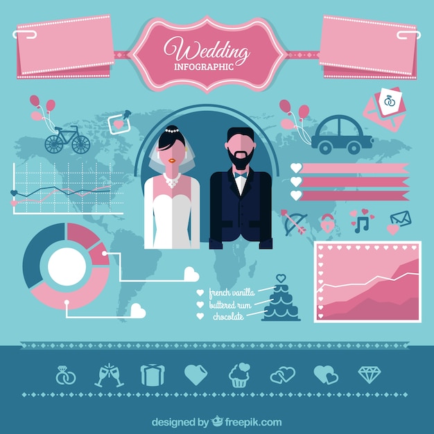 infographic icons wedding