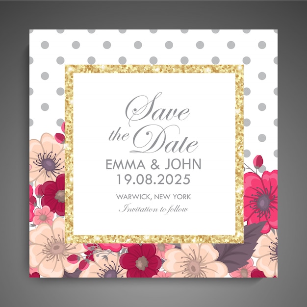 Download Premium Vector | Wedding invitation. beautiful flowers ...