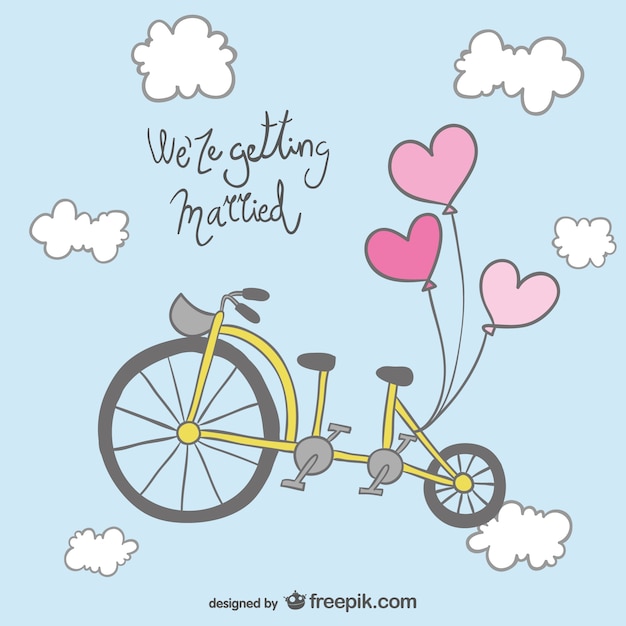 Wedding invitation bicycle design