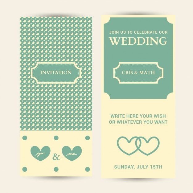 Free Vector Wedding Invitation Card Editable With Hearts Background