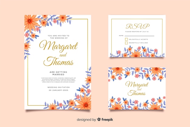Rsvp Wedding Cards Template from image.freepik.com