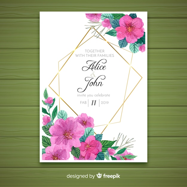 Download Wedding invitation card template Vector | Free Download