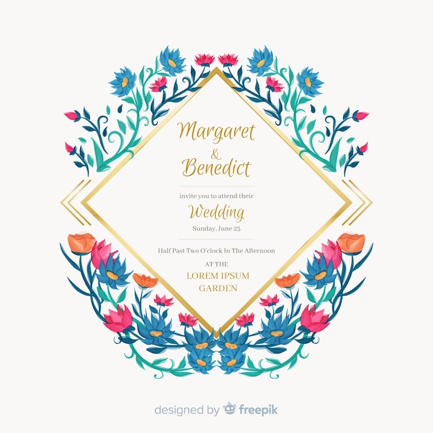 Download Wedding invitation card template Vector | Free Download