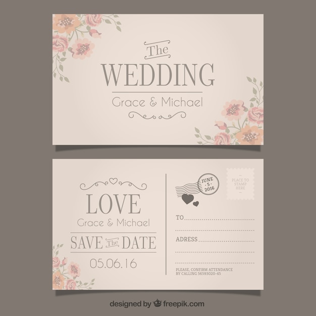 Invitation card wedding psd