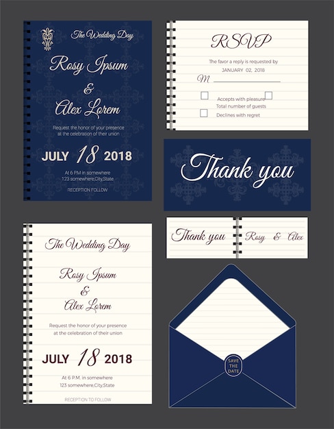 Wedding Invitation Save The Date Rsvp Card Thank You Card Gift