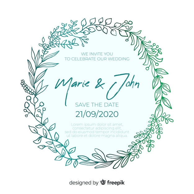Download Free Vector | Wedding invitation template flat design